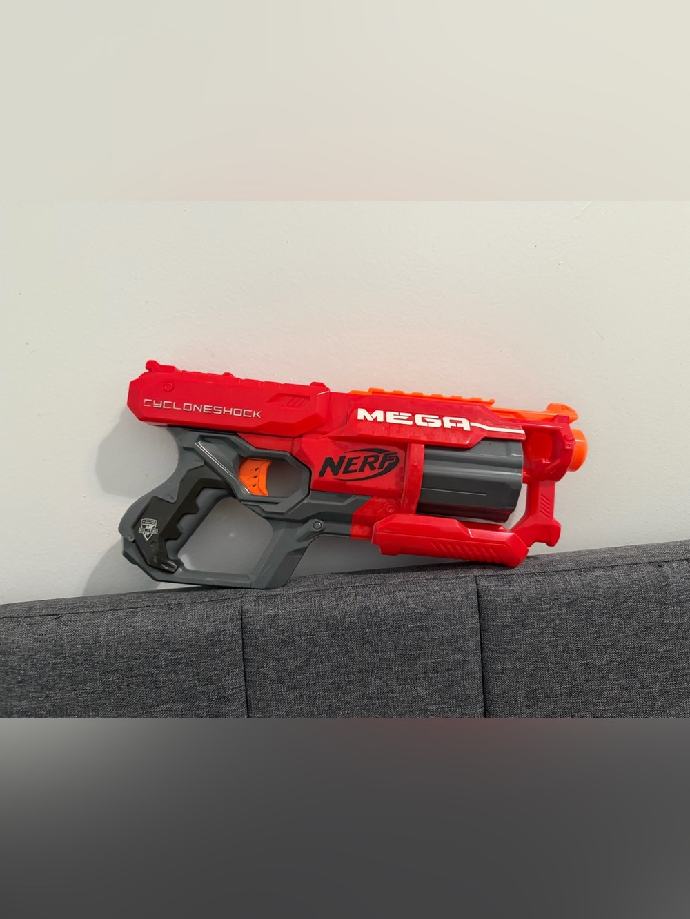 Nerf Mega CycloneShock Red and Gray Rapid-Fire Blaster